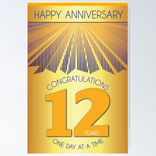 Item preview, 12 Year Golden Ray One Day At A Time Anniversary designed and sold by ApexDesigners.