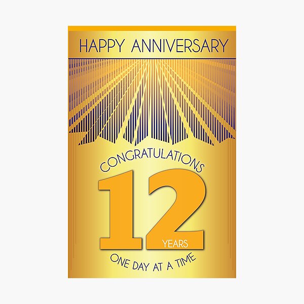 Item preview, 12 Year Golden Ray One Day At A Time Anniversary designed and sold by ApexDesigners.