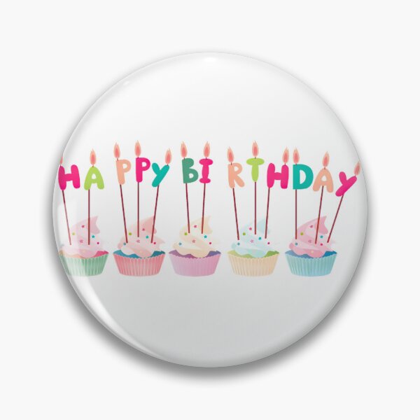 Item preview, Pastel Birthday Delight: Cute Cupcake Row with Rainbow Candle Toppers designed and sold by VibranPalette.