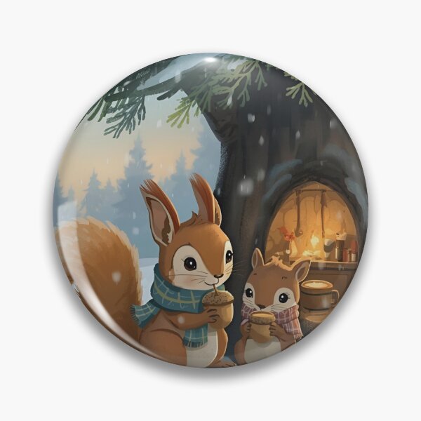 Item preview, Winter Hideaway – Squirrel and Chipmunk Under the Snowy Tree designed and sold by WildlifeWhimsy.