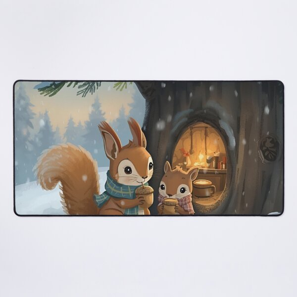 Item preview, Winter Hideaway – Squirrel and Chipmunk Under the Snowy Tree designed and sold by WildlifeWhimsy.