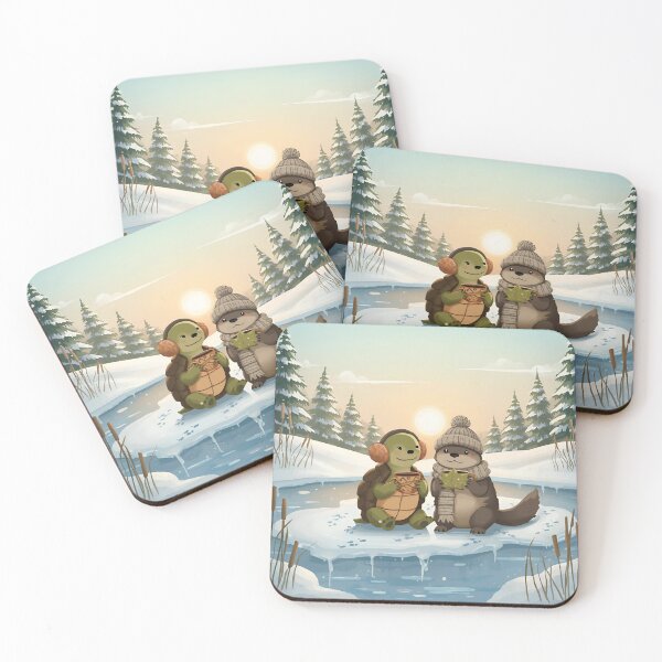 Item preview, Slow & Splash – Turtle and Otter’s Winter Moment designed and sold by WildlifeWhimsy.