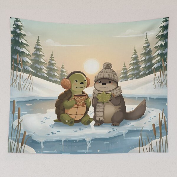 Item preview, Slow & Splash – Turtle and Otter’s Winter Moment designed and sold by WildlifeWhimsy.