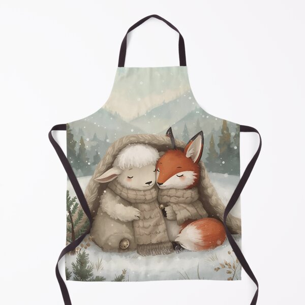 Item preview, Warm Hearts in the Snow – Fox and Sheep designed and sold by WildlifeWhimsy.