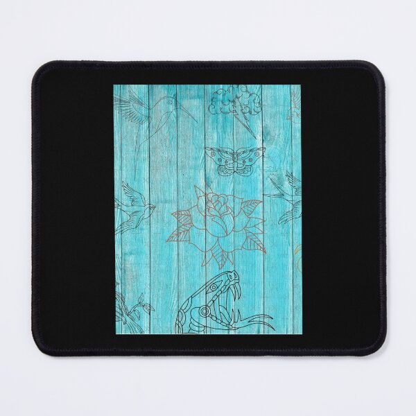 Item preview, Flowers flamingo snake birds on a blue fond Graphic  designed and sold by Kyleencurry.