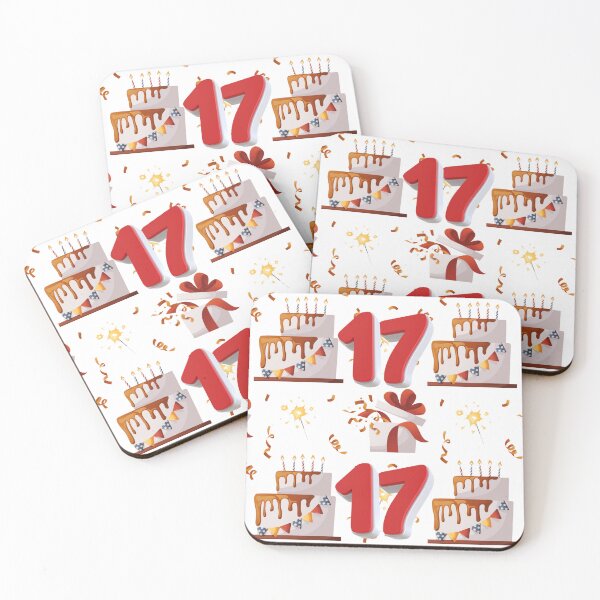 Item preview, Seventeenth Birthday Bash: Trendy Seamless Pattern with Confetti and Dripping Cakes designed and sold by VibranPalette.