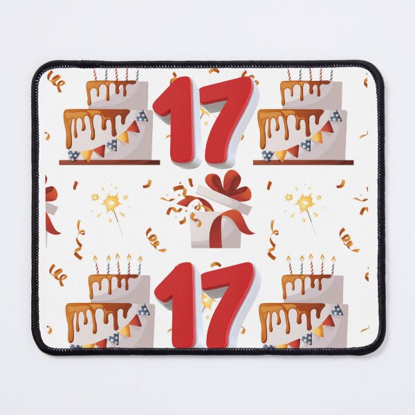 Item preview, Seventeenth Birthday Bash: Trendy Seamless Pattern with Confetti and Dripping Cakes designed and sold by VibranPalette.
