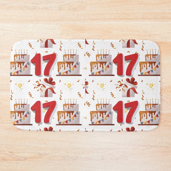 Item preview, Seventeenth Birthday Bash: Trendy Seamless Pattern with Confetti and Dripping Cakes designed and sold by VibranPalette.
