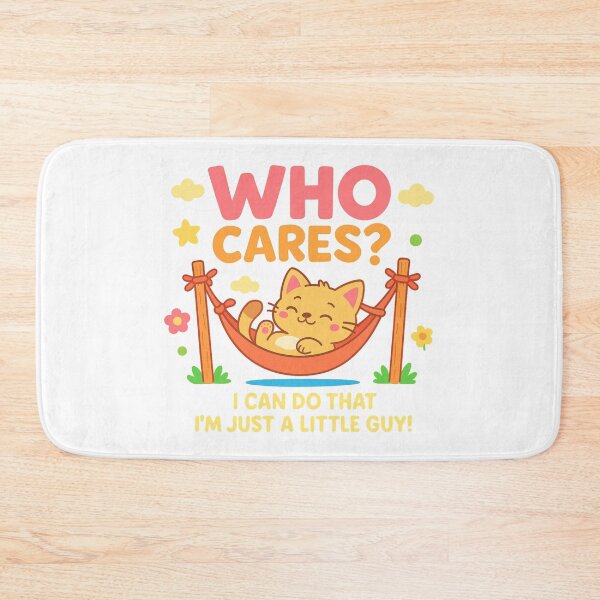 Item preview, "Who cares? I'm just a little guy!" – Super cute cat in hammock kids' T-shirt designed and sold by RMD-Design.
