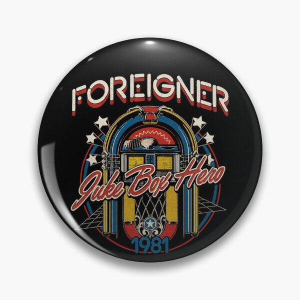 Item preview, Foreigner – Juke Box Hero 1981 (Vintage Machine Badge) designed and sold by ketttitisandnon.