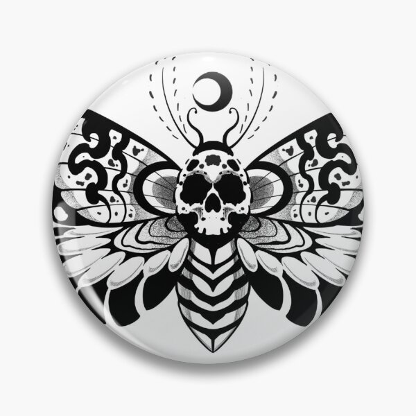 Item preview, Moth blackwork dark tribal designed and sold by 7Delamancha.
