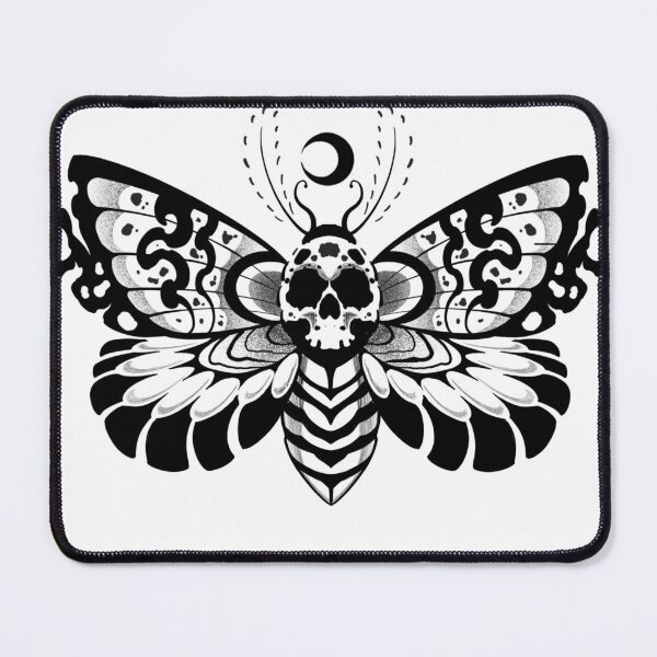 Item preview, Moth blackwork dark tribal designed and sold by 7Delamancha.