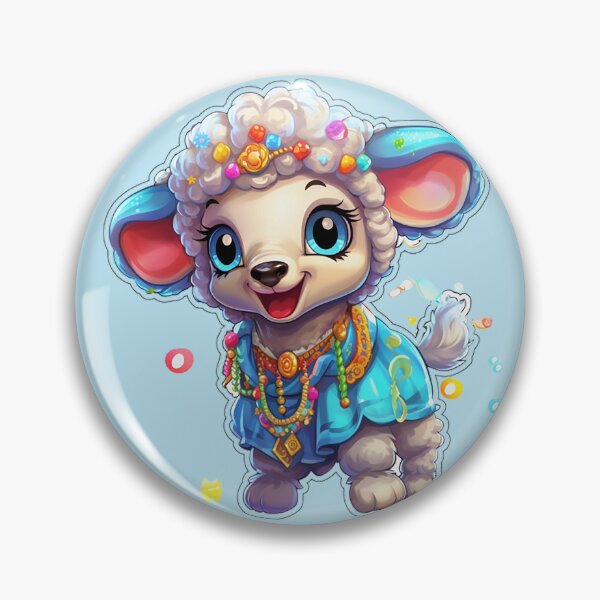 Item preview, Playful Joy: Silly Little Lamb Cartoon Sticker designed and sold by PaintbrushPlace.
