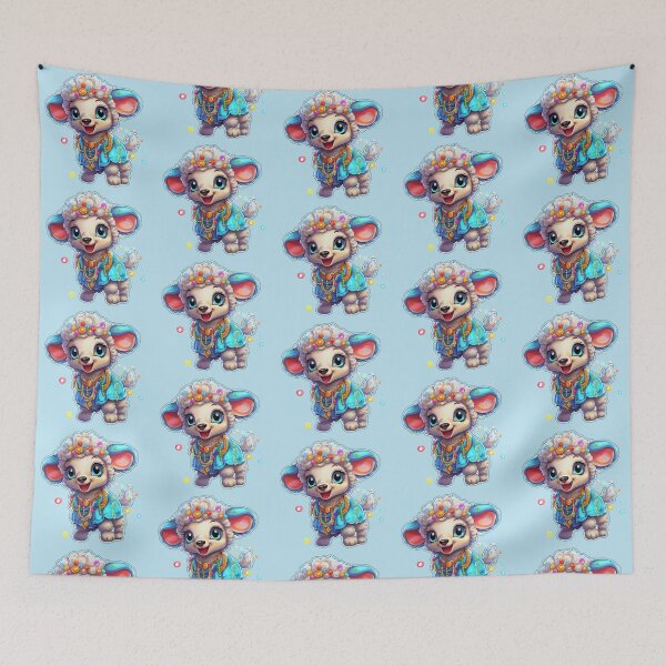 Item preview, Playful Joy: Silly Little Lamb Cartoon Sticker designed and sold by PaintbrushPlace.