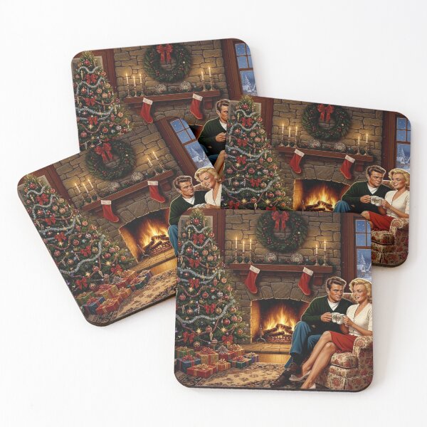 Item preview, Marilyn Monroe & James Dean: Cozy Fireside Christmas Cocoa | Hollywood Holidays designed and sold by Art's Diner.