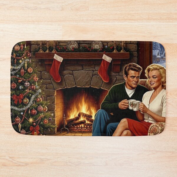 Item preview, Marilyn Monroe & James Dean: Cozy Fireside Christmas Cocoa | Hollywood Holidays designed and sold by Art's Diner.