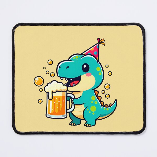 Item preview, Beer Party Dino – Cute Funny Dinosaur with Beer Mug designed and sold by Imaginationbeyond.