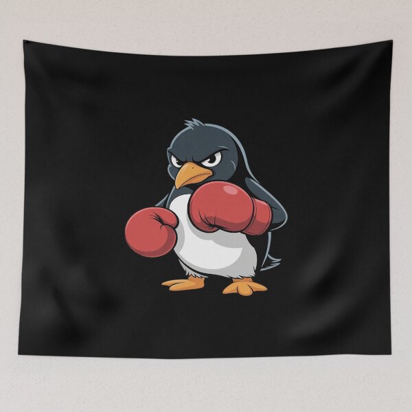 Item preview, Cool Cartoon Penguin Boxer Kickboxing designed and sold by BiellaSar.