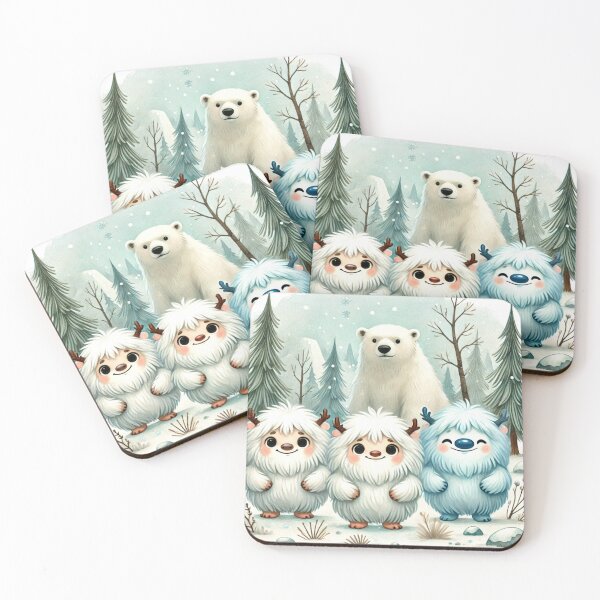 Item preview, The Frostling Trio and the Polar Guardian - Winter’s Whimsical Friends designed and sold by Dream Bloom Gallery.