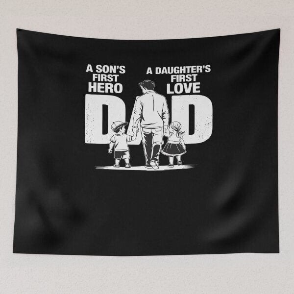Item preview, Funny Dad a Sons First Hero Daughters First Love Fathers Day designed and sold by khorbiasieno.