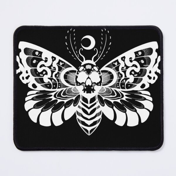 Item preview, Moth blackwork dark tribal white color designed and sold by 7Delamancha.