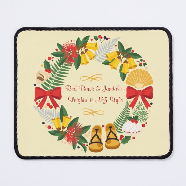 Item preview, Kiwiana Christmas Wreath — Red Bows & Jandals (NZ)  designed and sold by MvuuStudio.
