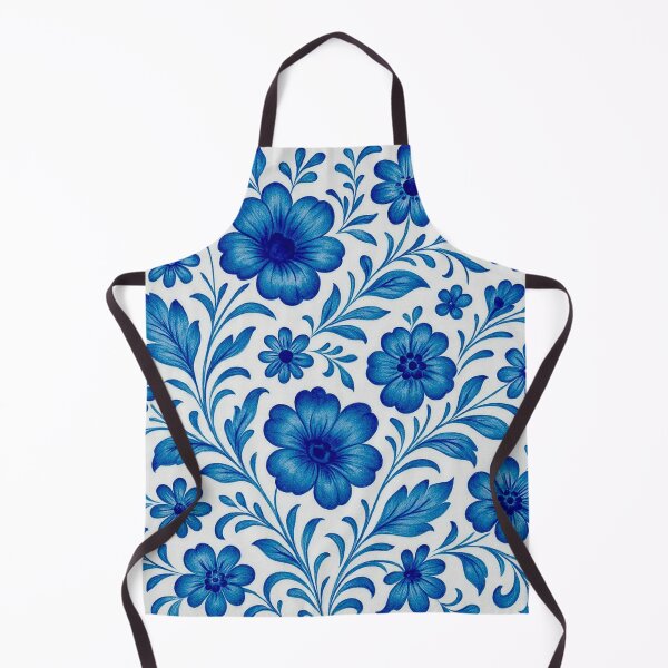 Item preview, Delft Blue Floral Pattern designed and sold by Myra365Art.