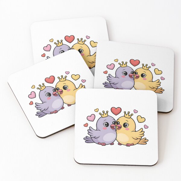 Item preview, Cute Bird Couple Kissing - Love Birds – Adorable Romantic Couple designed and sold by Taans-Creation.