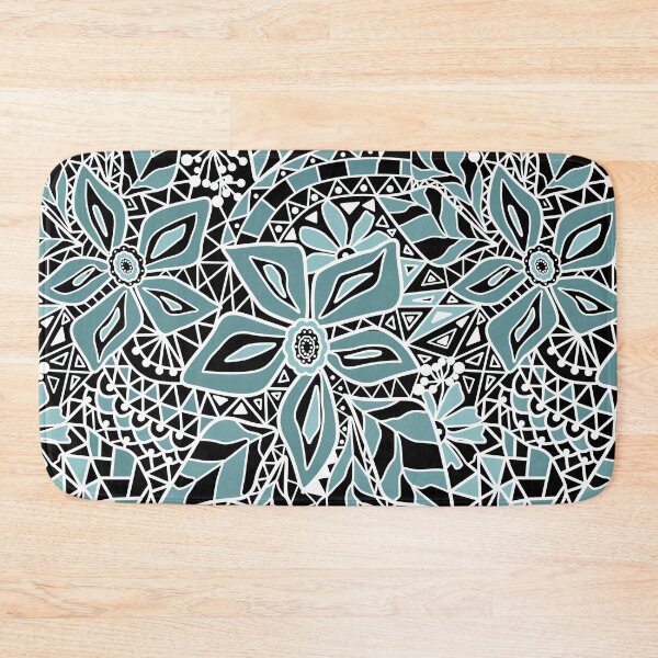 Item preview, Fishnet lace floral pattern white blue black sketch  designed and sold by fuzzyfox.