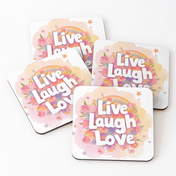 Item preview, Live Laugh Love Sticker, Cute Pastel Typography designed and sold by Moodune.