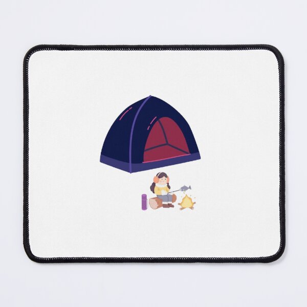Item preview, A serene outdoor scene showing a girl sitting on a wooden log beside a glowing campfire-2 designed and sold by Aariq.