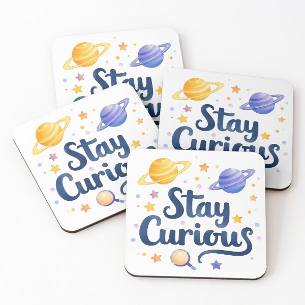 Item preview, Stay Curious Sticker, Cute Science & Exploration Quote designed and sold by Moodune.