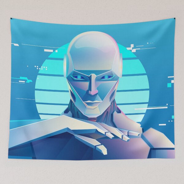 Item preview, concept of machine training or deep learning, character design of  artificial intelligence presented with cyberpunk style designed and sold by NiamLab.