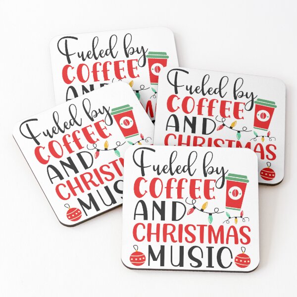 Item preview, Funny Christmas Quote with Coffee and Music – Holiday Design designed and sold by NotasCreativa.