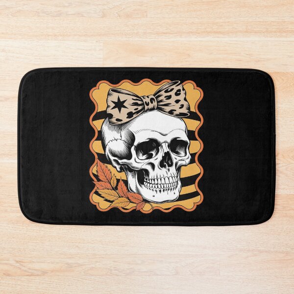 Item preview, Coquette Bow Skull Autumn Leaves Fall Y'all Happy Halloween designed and sold by Idarmotar.