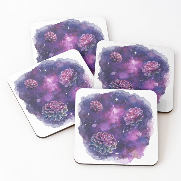 Item preview, Galactic Succulents: Cosmic Watercolor Succulent Art designed and sold by Moodune.
