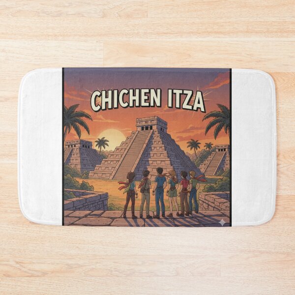 Item preview, Retro Anime Chichen Itza Travel T Shirt Design designed and sold by ANIMEX00.