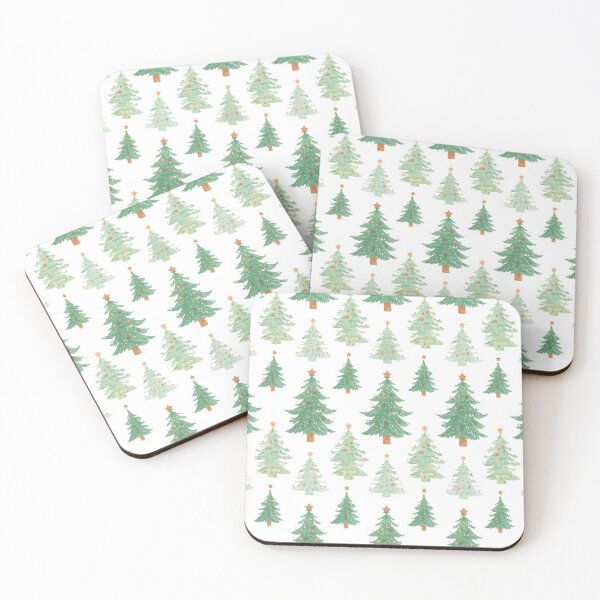 Item preview, Vector seamless pattern with christmas trees. Fir trees with garlands and balls on white background. New Year and Christmas wrapping design. designed and sold by PWDigitalArt.