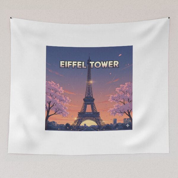Item preview, Retro Anime Eiffel Tower Travel T Shirt Design designed and sold by ANIMEX00.