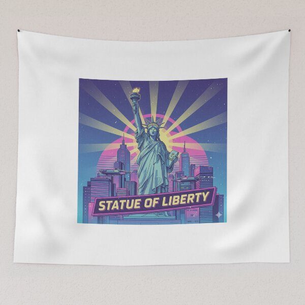 Item preview, Retro Anime Statue Of Liberty Travel T Shirt Design designed and sold by ANIMEX00.