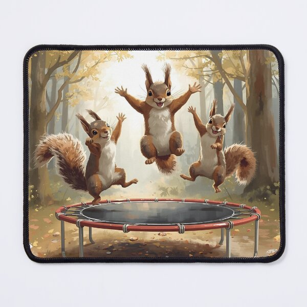 Item preview, Squirrels jumping on aTrampoline designed and sold by Moodune.