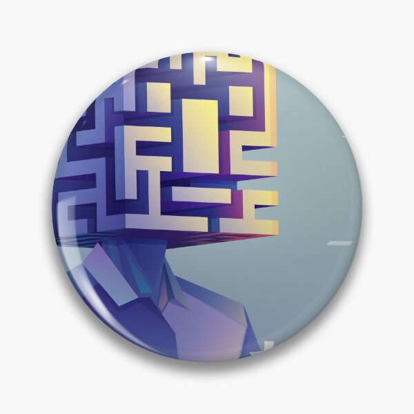 Item preview, concept of brainstorming or creative thinking, graphic of a human head combined with maze or labyrinth designed and sold by NiamLab.