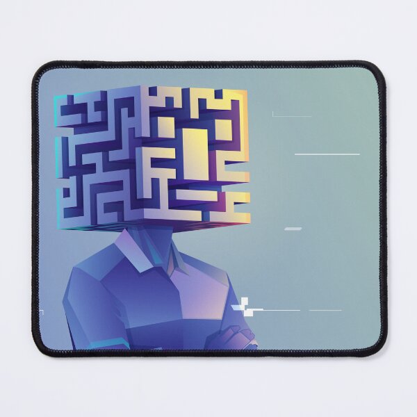 Item preview, concept of brainstorming or creative thinking, graphic of a human head combined with maze or labyrinth designed and sold by NiamLab.