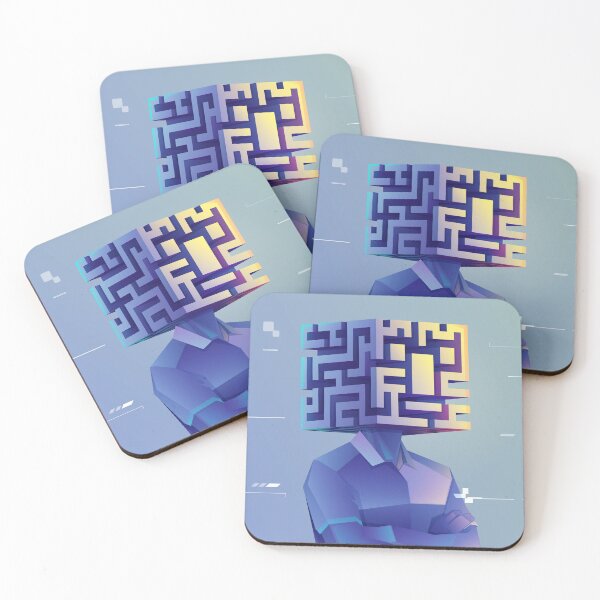 Item preview, concept of brainstorming or creative thinking, graphic of a human head combined with maze or labyrinth designed and sold by NiamLab.