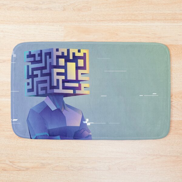 Item preview, concept of brainstorming or creative thinking, graphic of a human head combined with maze or labyrinth designed and sold by NiamLab.