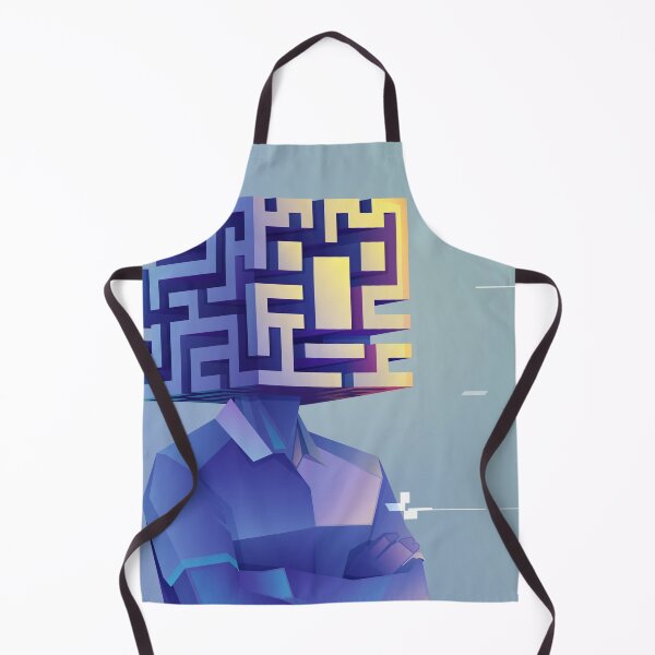 Item preview, concept of brainstorming or creative thinking, graphic of a human head combined with maze or labyrinth designed and sold by NiamLab.