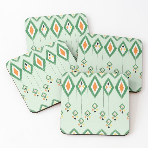 Item preview, Seamless Ikat Pattern concept green diamond designed and sold by ChaReePat.