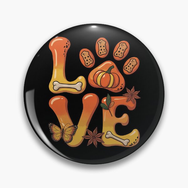 Item preview, Love Dog Paw Print Turkey Pumpkin Fall Autumn Thanksgiving designed and sold by VladoZork.