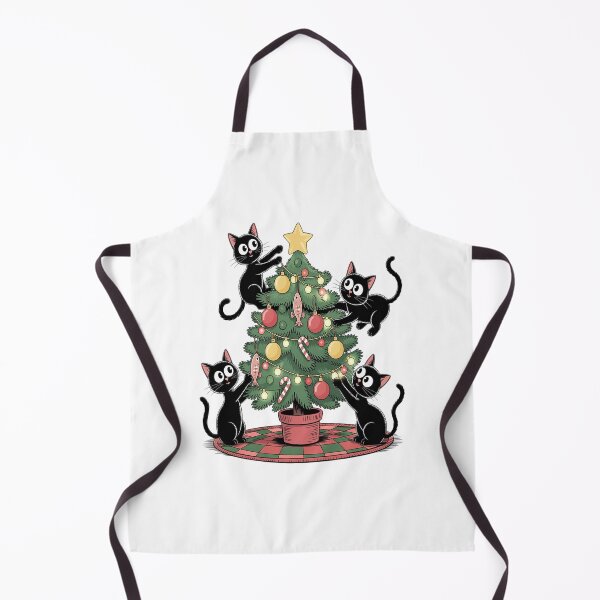 Item preview, Meowy Christmas Black Cats Play Christmas Tree Lights Cats designed and sold by VladoZork.