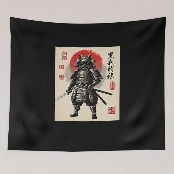 Item preview, Samurai Cat  Men Black Cat Samurai Art Graphic Japanese designed and sold by merlinnears.